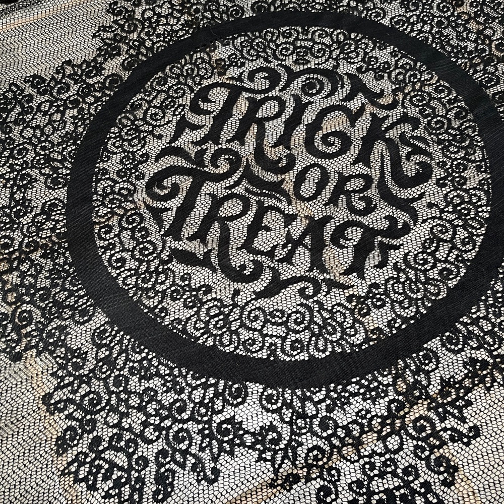 Black Lace Trick or Treat Tablecloth